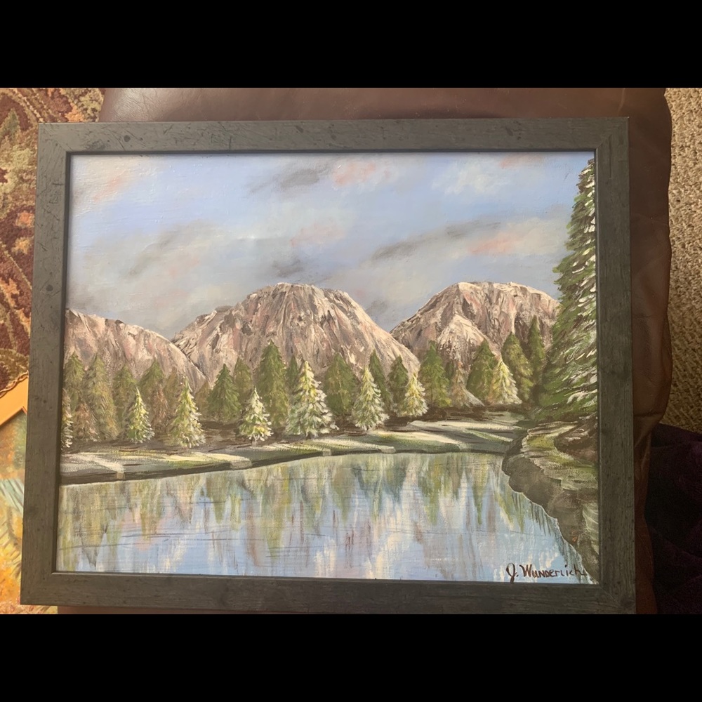 Winter Mountain Scene Painting
